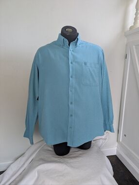 Men's Cinch Long Sleeve Dress Shirt Teal Blue Med
